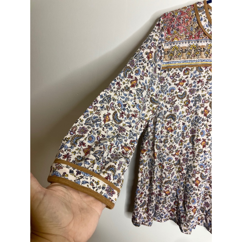 J. Jill Tunic Top Womens M Petite Floral Multi Excellent Cotton Tencel Modal - Picture 4 of 7